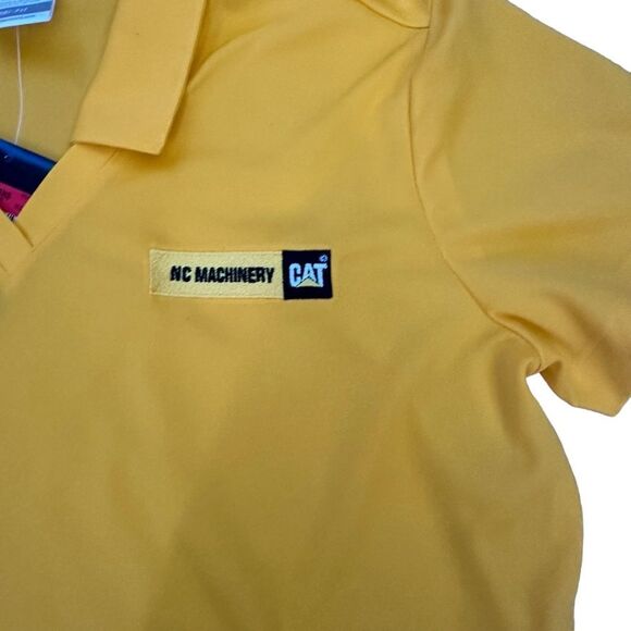 Nike ~ Womens Yellow Golf Polo ~ AC Machinery CAT ~ NWT ~ Drifit ~ size Large - Picture 3 of 9